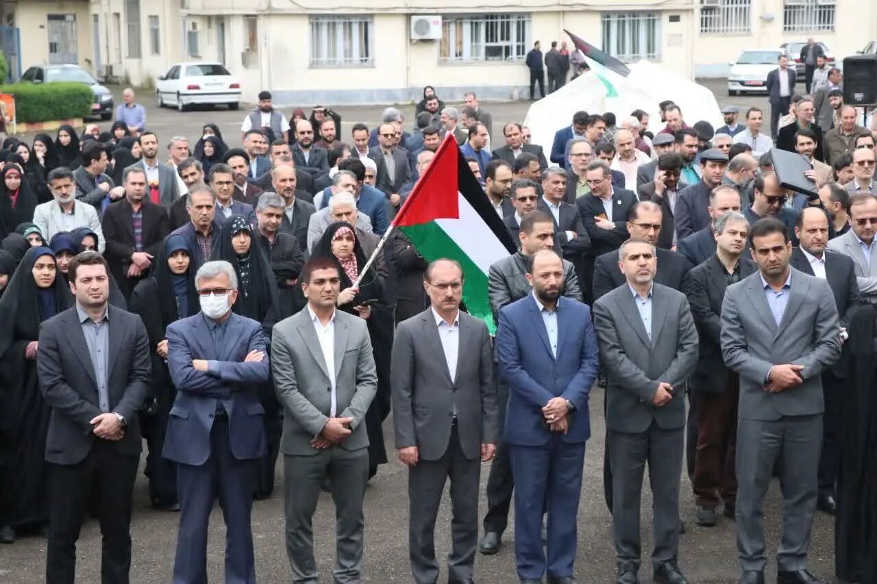 دانشگاهیان گیلان در حمایت از مردم مظلوم فلسطین تجمع کردند