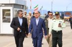 بازدید وزیر راه، استاندار گیلان و هیئت‌های روس و آذربایجان از پایانه مرزی و بارانداز ریلی آستارا