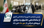 رئیس سازمان اداری و استخدامی کشور از ساماندهی حقوق و مزایای نیروهای شرکتی از مهر ماه خبر داد. رئیس سازمان اداری و استخدامی کشور از ساماندهی حقوق و مزایای نیروهای شرکتی از مهر ماه خبر داد.