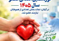 نوزدهمین اهدای عضو سال ۱۴۰۵ در گیلان؛ فرصتی دوباره برای زندگی بیماران نیازمند پیوند